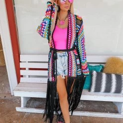 Love Sense Apparel Shannon Floral Crochet Cardigan