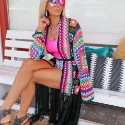 Love Sense Apparel Shannon Floral Crochet Cardigan