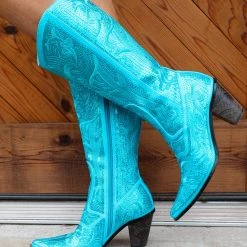 Helen's Heart Turquoise Sequin Boots Kelsey's Faves