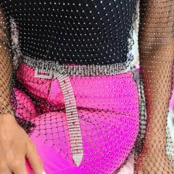 Envme Black Rhinestone Coverup Top