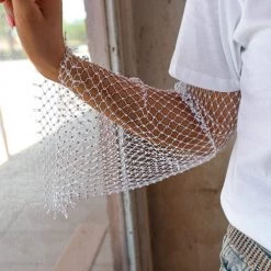 Envme Apparel White Rhinestone Coverup Top