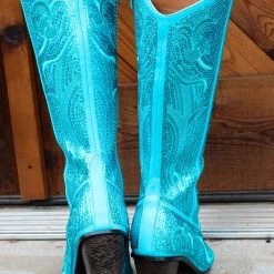 Helen's Heart Turquoise Sequin Boots Kelsey's Faves