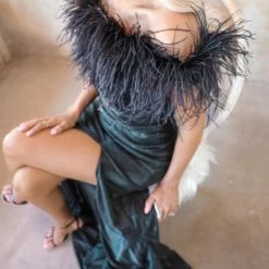 Cinderella Divine Natasha Black Boa Gown Apparel