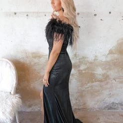 Cinderella Divine Natasha Black Boa Gown Apparel