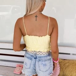 Lush Melody Yellow Smocked Tank