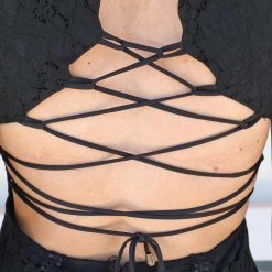 Blue Buttercup Apparel Lacie Black Lace Wide Leg Jumpsuit