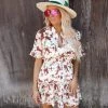 Fashion Express Beige Cowboy Themed Button Up Dress