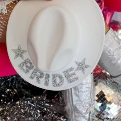 Be Everthine White Rhinestone "Bride" Hat Bridal