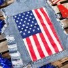 Bibi American Flag Distressed Vest New