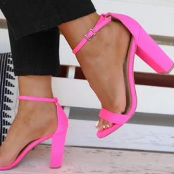 Wild Diva Neon Pink Thin Strap Heels Kelsey's Faves