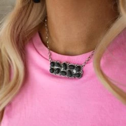 The Lace Cactus Night Sky Black Bar Necklace