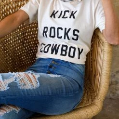 Lotus Fashion Ivory "Kick Rocks Cowboy" Graphic Tee
