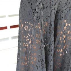 Blue Buttercup Apparel Lacie Black Lace Wide Leg Jumpsuit