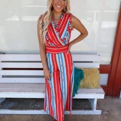 Fashion Express Naomi Serape Sleeveless Jumpsuit