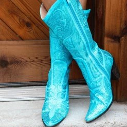 Helen's Heart Turquoise Sequin Boots Kelsey's Faves