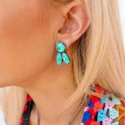 Nomadic Brunette Whitley Turquoise Stud Earrings Kelsey's Faves