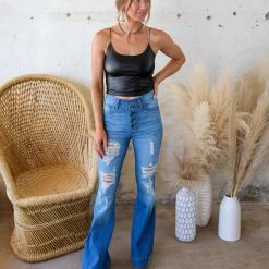 GJG Denim Medium Wash High Waist Button Fly Jeans New