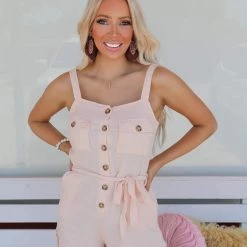 NINEXIS Apparel Nadine Natural Button Down Romper