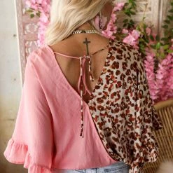 Blue Buttercup New The Carolyn Blush And Leopard Top