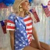 Bibi New Mineral Washed Laser Cut Old Glory Top