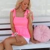 Bibi Patricia Neon Pink Peplum Tank