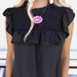 Jodiful Josie Black Ruffle Detail Dress Apparel