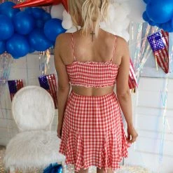 Baevely Raegan Red Gingham Dress