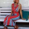 Fashion Express Naomi Serape Sleeveless Jumpsuit