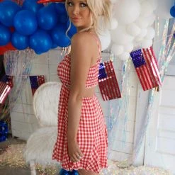 Baevely Raegan Red Gingham Dress