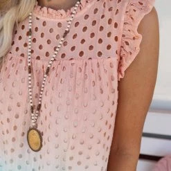 EEISOME Orange Ombre Eyelet Dress Apparel