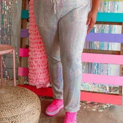 V. EnStyle New “Plus” Beige Sequin Joggers