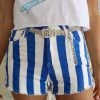 Saints & Hearts New Ariella Blue And White Striped Shorts
