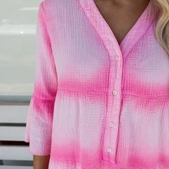 Cezele Karter Pink Tie Dye Dress Apparel