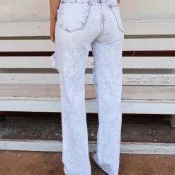 Risen Acid Light Wash High Rise Jeans