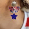 Savvy Bling New Patriotic Blue Star Earrings