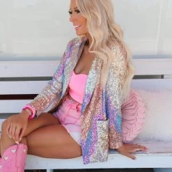 Mainstrip New Melanie Multicolor Sequin Blazer