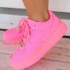 Berness New Neon Pink And Gold Chain Tennis Shoes