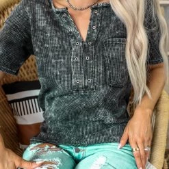 Bibi Black Charcoal Washed Thermal Top