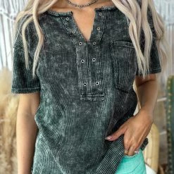 Bibi Black Charcoal Washed Thermal Top