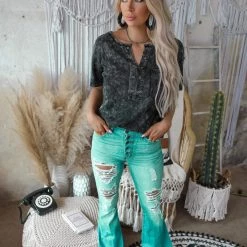 Bibi Black Charcoal Washed Thermal Top