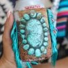 R.A.D. Cowhide And Turquoise Concho Koozie New