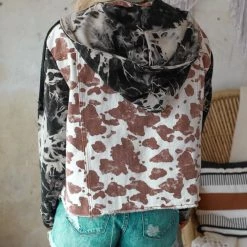 Blue Buttercup New Bristol Cow Print And Tie-Dye Jacket