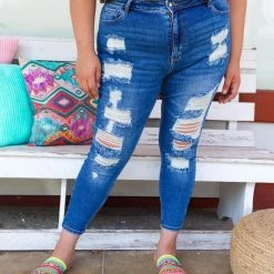 The Lace Cactus New Plus Dark Denim Skinny Jeans