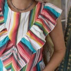 Fashion Express Tarrah Serape Ruffle Dress