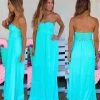 Sweet Lovely New Harper Aqua Crochet Lace Maxi Dress