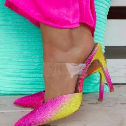 Mixx Shuz Joana Rainbow Water Droplet Heels New