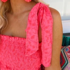 L.I.A. New Fuchsia Floral Smocked Mini Dress