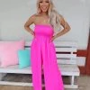 Bucket List Neon Fuchsia Wide Leg Jumpsuit New