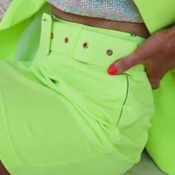 Venti 6 Chandler Neon Lime Belted Skirt New