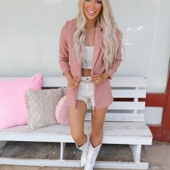 Love Tree New Reina Rose Pink Blazer